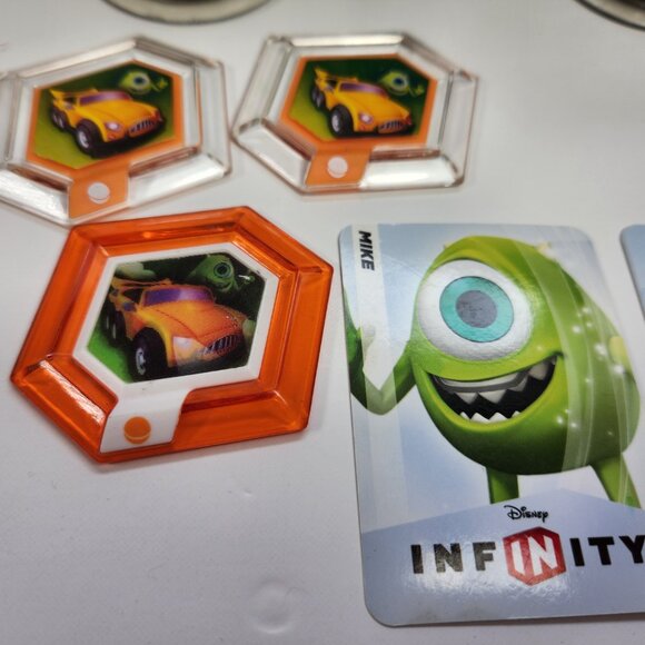 Disney Infinity Monsters Inc. Lot Mike Sulley Randall Crystal Power Disk Cards - Picture 7 of 9